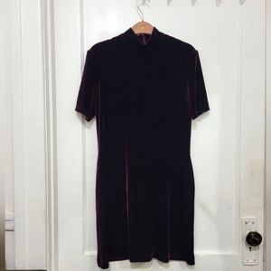 Vintage deep eggplant velvet mini dress
